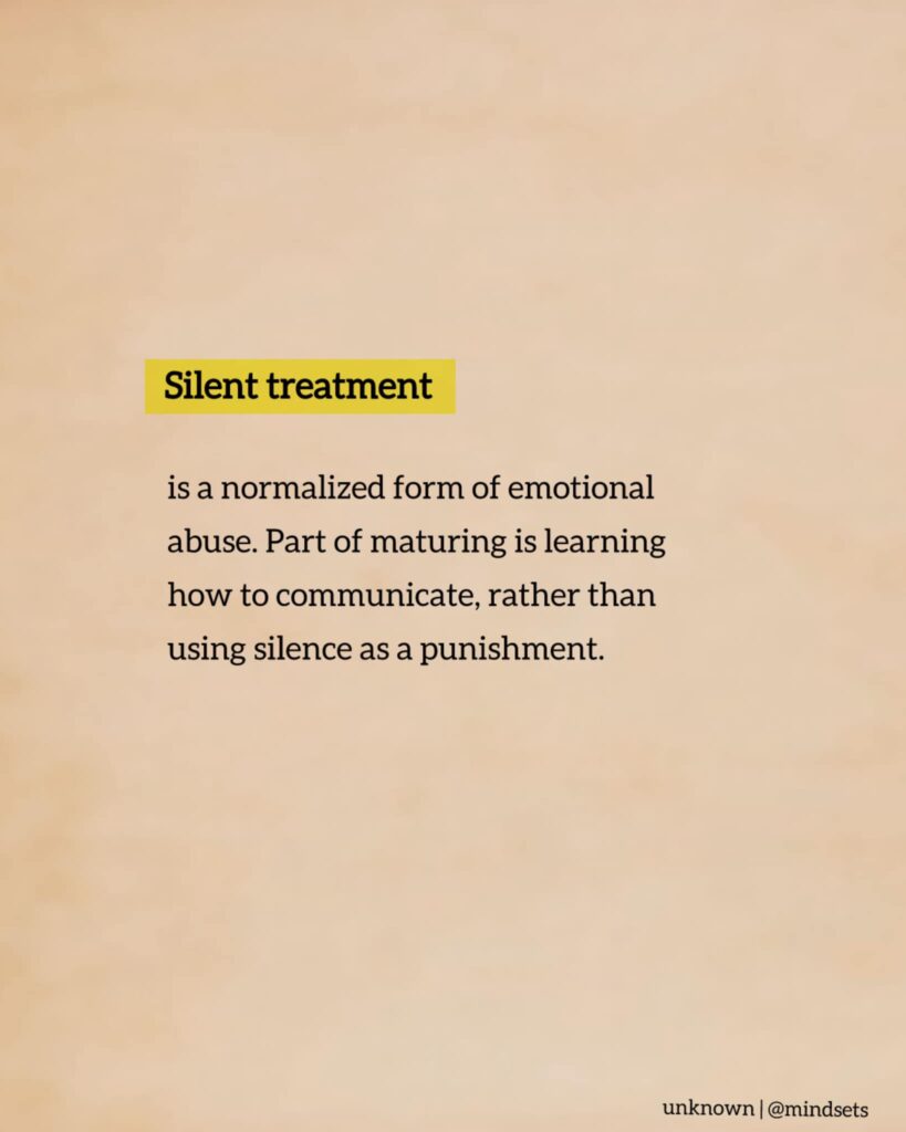 Silent treatment